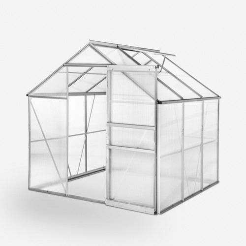 Soana Garden Shed - Serre de jardin avec fenêtre de toit en aluminium et polycarbonate 183x185x205cm Vanilla Soana Garden Shed  - Serres en verre