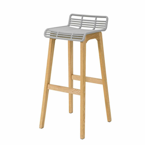 Sobuy - SoBuy FST76-HG Tabouret de Bar Design Chaise de Bar Cuisine avec Repose-Pieds Piètement en Bois de Chêne Sobuy  - Chaise design pied bois