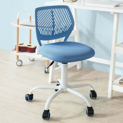 Chaises Sobuy SoBuy FST64-BL Chaise de Bureau Ergonomique Fauteuil Pivotant Chaise pour Ordinateur Hauteur Réglable -Bleu (Bleu)