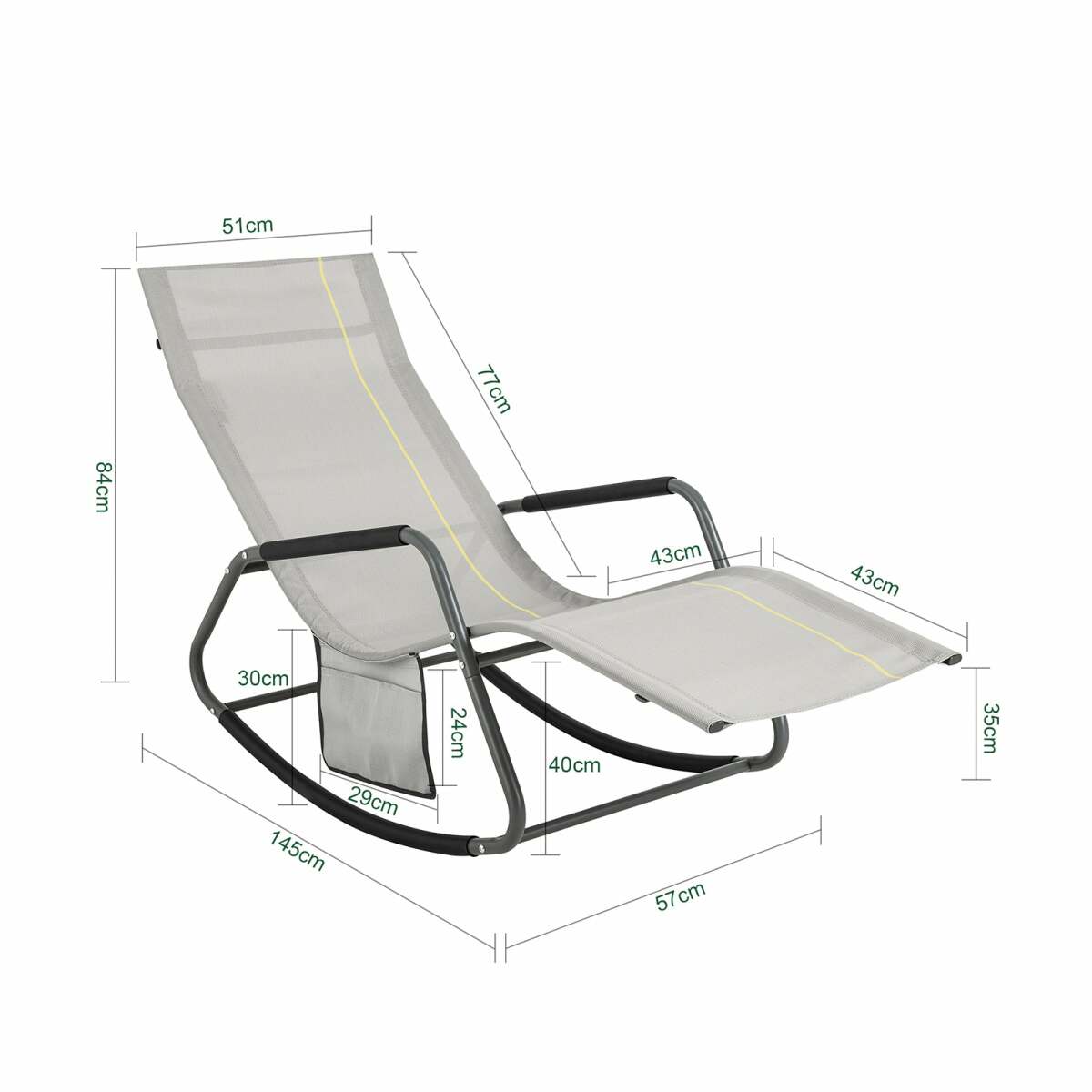 sobuy ogs47-hg fauteuil à bascule transat de relaxation chaise longue bain de soleil rocking chair