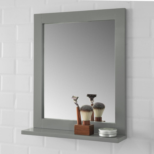 Sobuy - SoBuy® FRG129-SG Miroir Mural Meuble Salle de Bain avec 1 étage Plateau Sobuy   - Miroir de salle de bain Sobuy