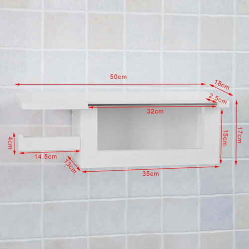 Etagères SoBuy FRG175-W Dérouleur Papier Toilette - Distributeur WC Porte Papier mural avec support