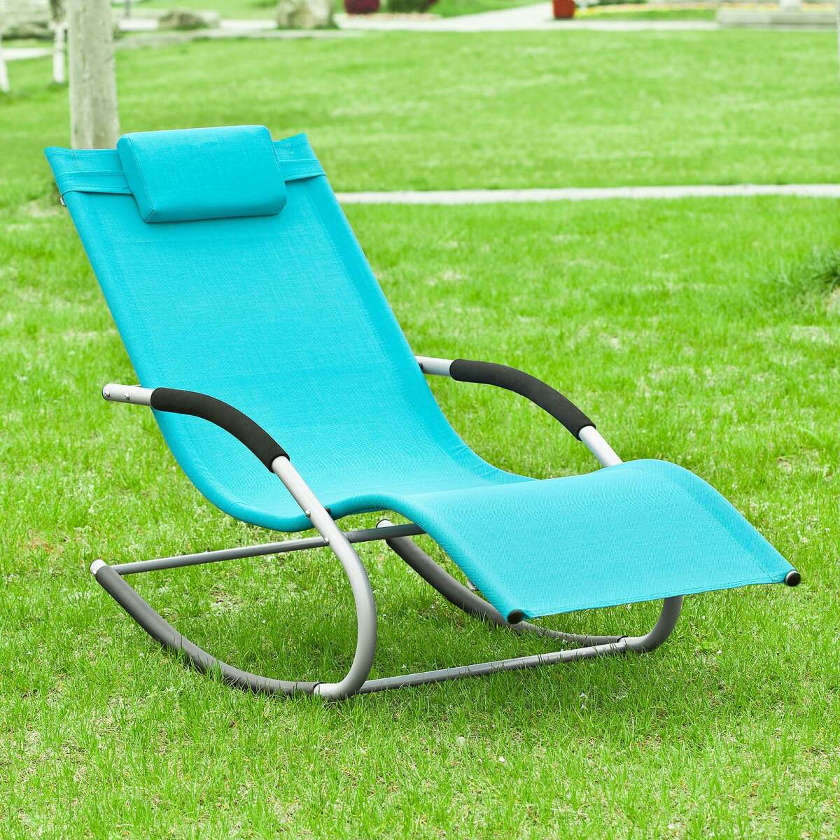 sobuy sobuy ogs28-hbx2 lot de 2 fauteuils à bascule transats de jardin avec repose-pieds