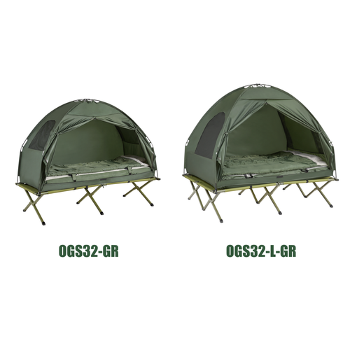Sobuy - SoBuy OGS32-L-GR 4-in-1! 2 Places Lit Pliant Lit de Camp Pliable Voyage Camping avec Toit, Sac de Couchage Sobuy  - Bien chez soi - Jardin