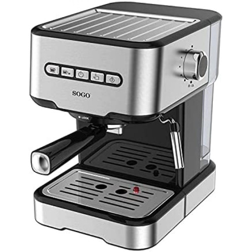 Sogo - machine à café avec bec vapeur et pompe à pression 20 bar 850W gris noir Sogo   - Petit déjeuner, Café Sogo