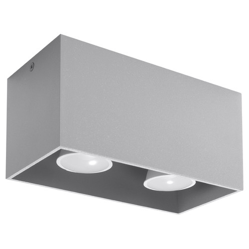 Sollux Lighting - Plafonnier QUAD gris Sollux Lighting  - Luminaires