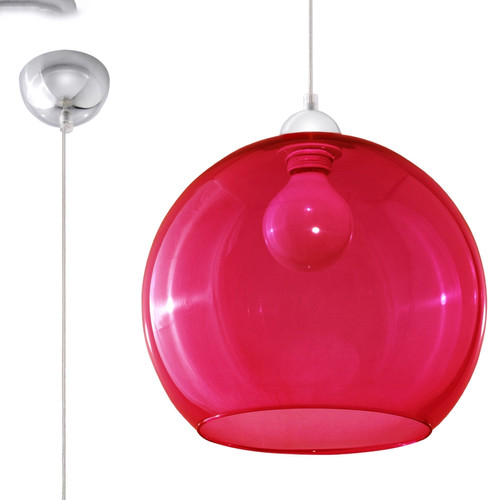 Sollux Lighting - Lampe pendante BALL rouge Sollux Lighting  - Luminaires