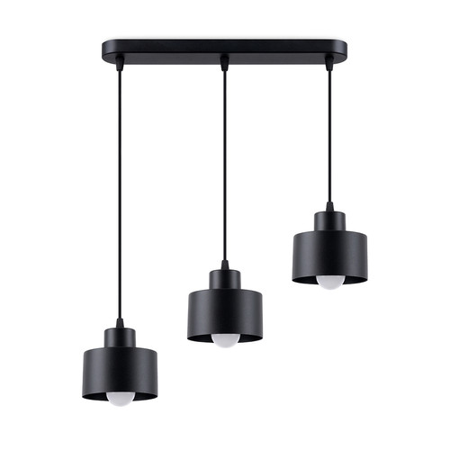 Sollux Lighting - Lampe suspendue SAVAR 3 noir Sollux Lighting - suspension métal noir Suspensions, lustres