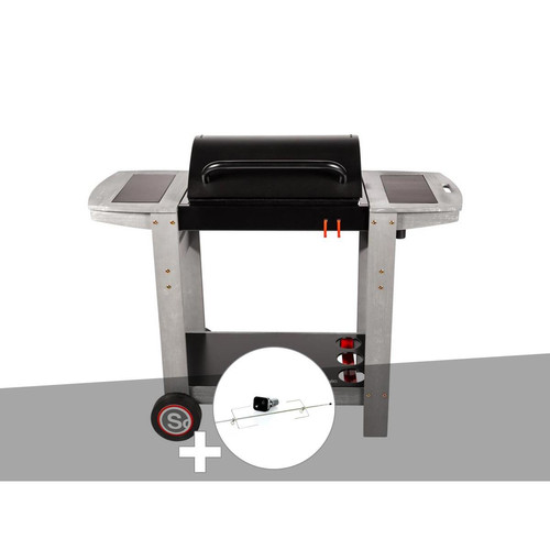 Somagic - Barbecue à charbon Indiana + Kit tournebroche Somagic  - Barbecue en kit