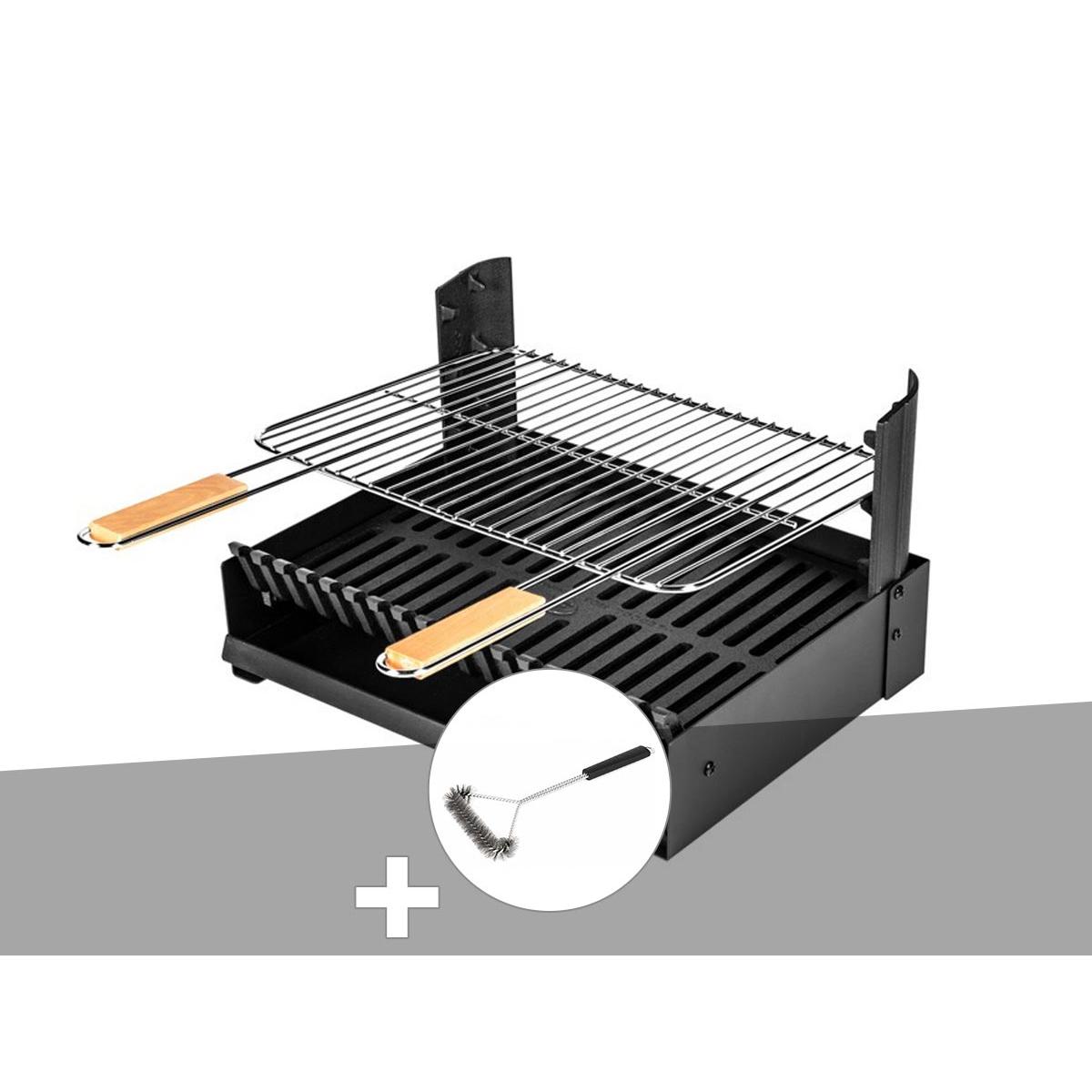Somagic Barbecue charbon / Grilloir à poser Somagic + Brosse En T