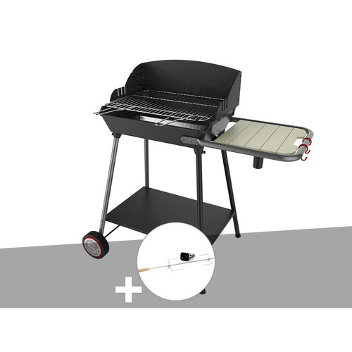 Somagic - Barbecue horizontal et vertical Excel Grill DUO + Tournebroche - Barbecues charbon de bois Mobile