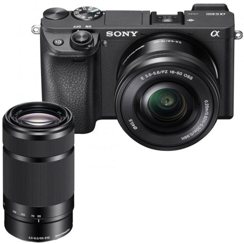 Sony - Alpha 6300 + 16-50mm + 55-210mm Noir - Appareil compact