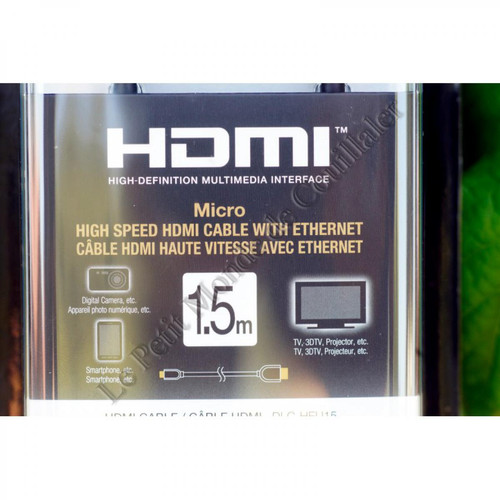 Sony Câble Sony DLC-HEU15 - Micro HDMI Ethernet 3D 1080P - Adaptateur Micro-HDMI