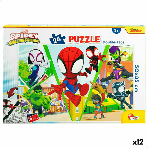 Spidey - Puzzle Enfant Spidey Double face 50 x 35 cm 24 Pièces (12 Unités) Spidey - Bons Plans Puzzles
