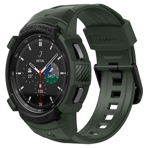 Spigen Sgp - Spigen Rugged Armor Pro Coque Compatible avec Samsung Galaxy Watch 4 Classic 46mm - Vert Militaire Spigen Sgp  - Accessoire Smartphone
