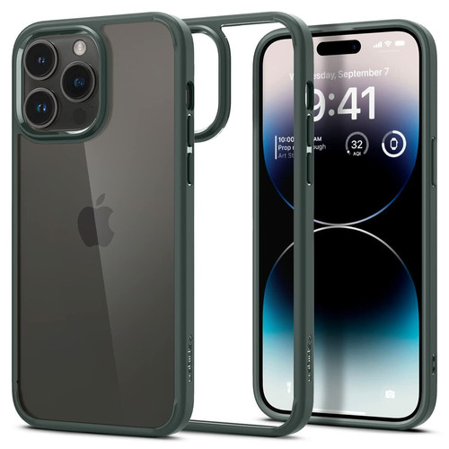Coque, étui smartphone Spigen Sgp Spigen Ultra Hybrid [DuraClear] Coque Compatible avec iPhone 14 Pro - Vert