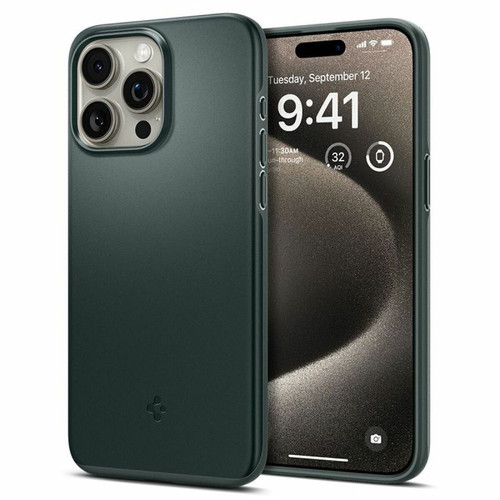 Spigen Sgp - Spigen Thin Fit - Coque pour iPhone 15 Pro Max (Vert Abysse) Spigen Sgp  - Coque, étui smartphone Spigen Sgp