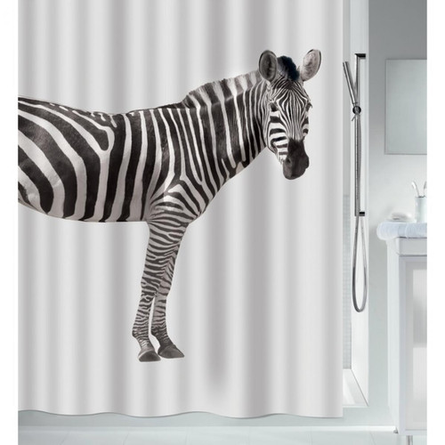 Spirella - Spirella Rideau de douche Polyester ZEBRA 180x200cm Zebra Spirella  - Salle de bain, toilettes Noir