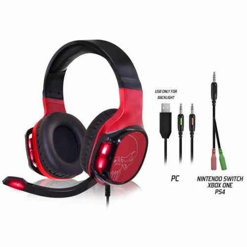 Micro-Casque Casque GAMER PRO-EH60 gaming PS5 PS4 SWITCH· SWITCH Lite XBOX ONE XBOX SERIES X/S-PC RETROECLAIRE ROUGE