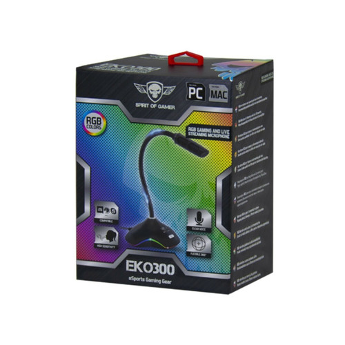 Microphone PC Microphone SOG EKO-300 avec LED RGB - idéal streaming, Discord, twitch, mixer...