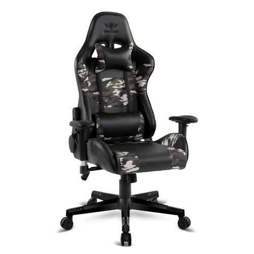 Fauteuils Spirit Of Gamers Siège Gaming Demon Army camouflage avec coussin nuque, coussin lombaire, accoudoirs 3D