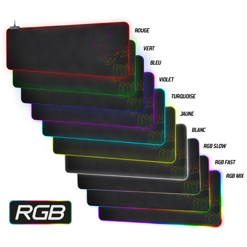 Tapis de souris Tapis de souris gamer avec rétro-éclairage RGB - Spirit of Gamer Skull XXL