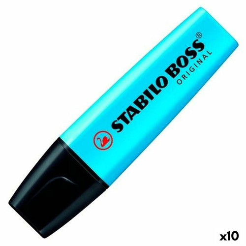 Stabilo - Marqueur fluorescent Stabilo Boss Bleu 10 Unités Stabilo  - ASD