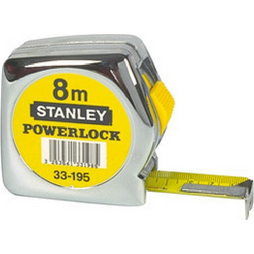 Stanley - Mètre-ruban de poche Powerlock, dans boîtier en plastique, Long. : 5 m, Larg. : du ruban 25 mm Stanley  - Stanley