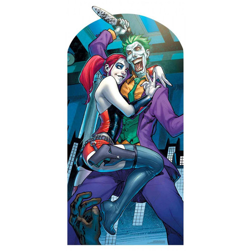 Statues Star Cutouts Figurine en carton passe-tete Harley Quinn et le Joker Classic DC Comics H 167 CM
