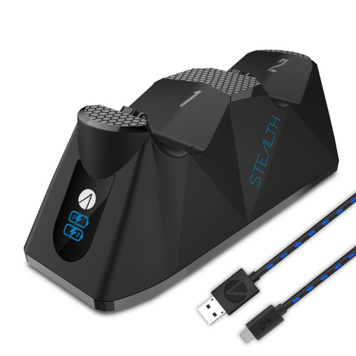 Stealth - Double Chargeur pour manette Playstation 4  - Double station de recharge de batterie – NOIR Stealth  - Stealth