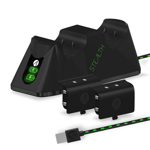 Stealth - Double Station de Charge de batterie USB + 2 batteries -  Manettes Xbox Series S | X - Play & Charge Cable - Noir - Xbox Series