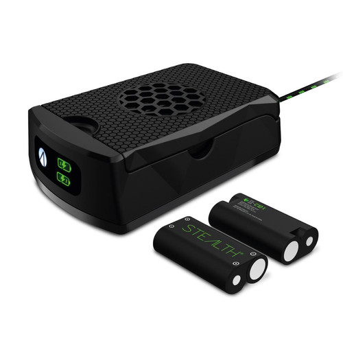 Stealth - Pack double batterie + chargeur pour manette Xbox one et Xbox series X | S +  - 60h d'autonomie – NOIR - Mannette xbox one