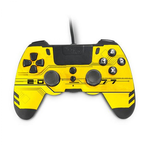 Manette PS4 Steelplay Manette avec fil SteelPlay MetalTech pour PS4 Jaune