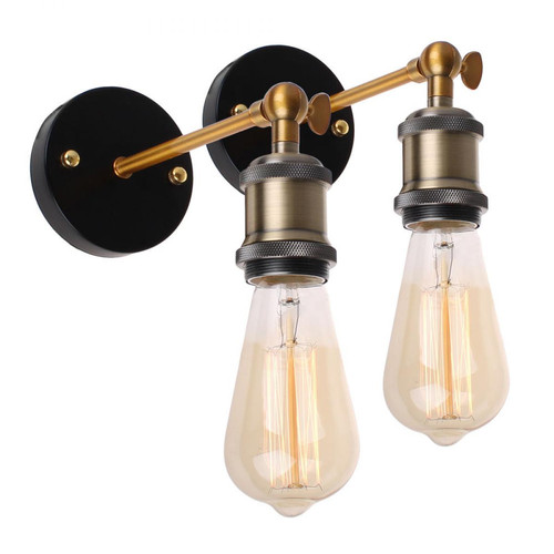 Stoex - 2x Applique murale vintage design rétro Lampe de mur douille de E27 luminaire support de lampe plafonnier Antique Edison - - Appliques