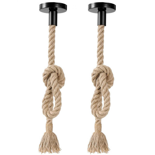 Stoex - 2x Lustre suspension en corde chanvre simple douille Lampe pendante industrielle Stoex  - Suspension bambou Suspensions, lustres