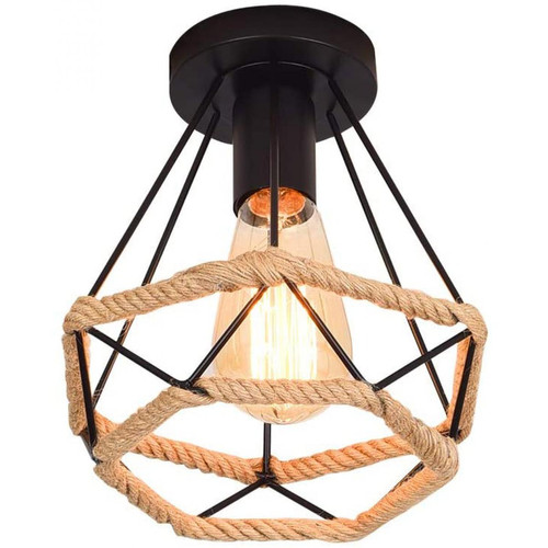 Stoex - Plafonnier Industrielle  Lampe de Plafond rétro vintage Cage en forme Diamant en Stoex  - Luminaire chambre ado