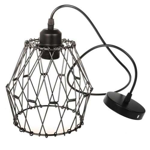 Stoex - Suspension Luminaire Industrielle Vintage, Lustre forme de Cage 15x18cm Noir Cor Stoex  - Luminaires