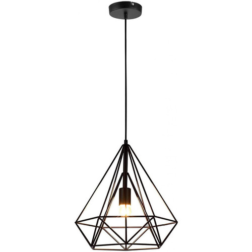 Stoex - Suspensions Lampe Vintage Cage forme de diamant 25cm ,Lampe suspendue éclairage Stoex  - Plafond suspendu