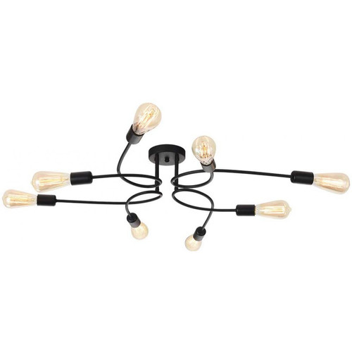 Stoex - Suspensions Lustres Créatif Lampe Métal Noir Moderne Lumière 8 E27 pour Salon Re Stoex  - Plafonniers Stoex