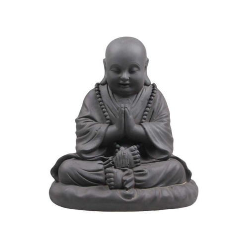 Stonelite - Bouddha outdoor assis en fibres 51 x 38 x 53 cm noir. Stonelite  - Décoration d'extérieur