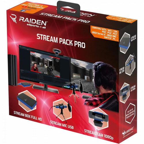 Subsonic - Subsonic Raiden - Pack accessoires de streaming gamers et youtubers, boitier de capture vidéo Full HD, micro, caméra HD Subsonic   - Subsonic