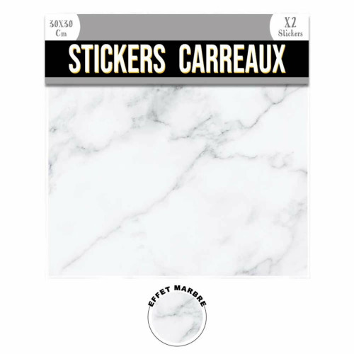 Sudtrading - 2 Stickers effet marbre - 30 x 30 cm - blanc - Sudtrading