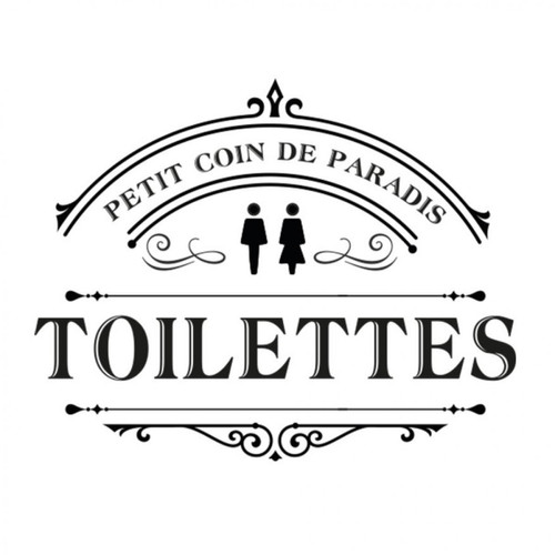 Sudtrading - Sticker décoratif de porte Toilettes - Décoration chambre enfant Noir et blanc