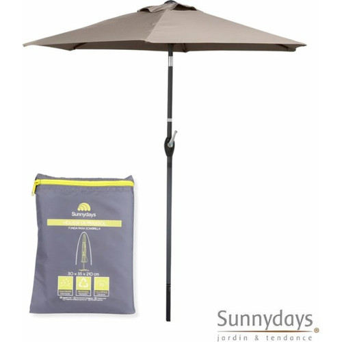 Sunnydays - Parasol de jardin avec housse de protection - Parasol inclinable - Diamètre 200 cm - Taupe Sunnydays  - Sunnydays