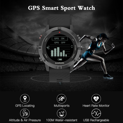 Montre connectée GPS Sports Watch T3 Silicone Strap, Orange