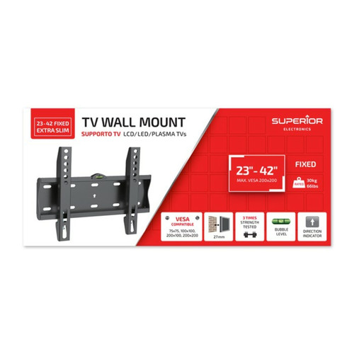 Superior Support mural TV “23-42 Fixed Extra Slim” – Superior STV001 – Taille TV 23″- 42″, Max vesa 200×200