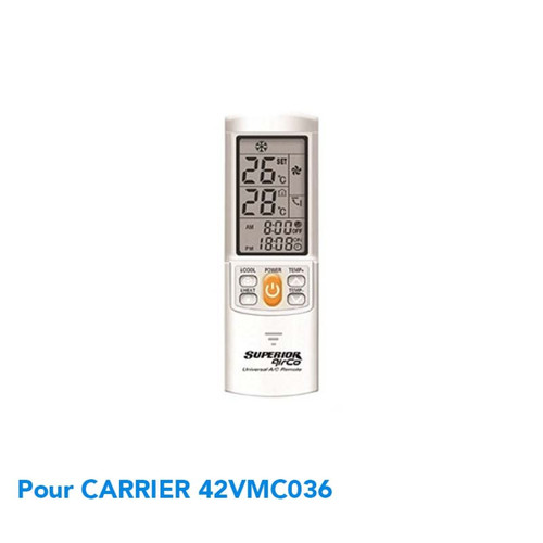 Superior - Télécommande de remplacement climatisation pour CARRIER 42VMC036 Superior  - Accessoire climatisation