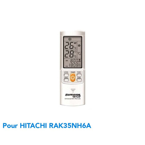Superior - Télécommande de remplacement climatisation pour HITACHI RAK35NH6A Superior  - Electroménager