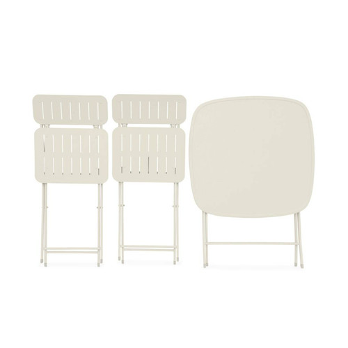 Ensembles tables et chaises Table de jardin et 2 chaises pliables beige l sweeek
