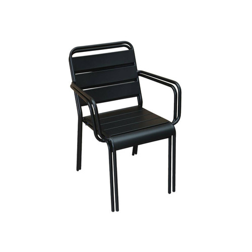 Ensembles canapés et fauteuils Lot de 2 fauteuils en métal empilables coloris noir l sweeek